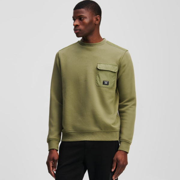 Karl Lagerfeld, Sweat-shirt À Poche Poitrine, Homme, Vert, Taille: LXXL