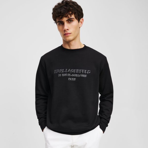 Karl Lagerfeld, Sweat-shirt Rue St-guillaume, Homme, Noir, Taille: LXXL