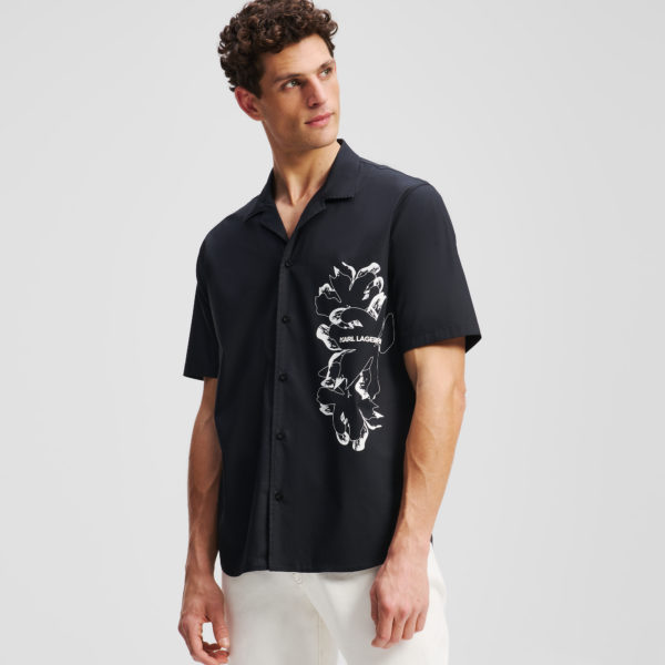 Karl Lagerfeld, Chemise À Imprimé Floral, Homme, Noir, Taille: LXXL