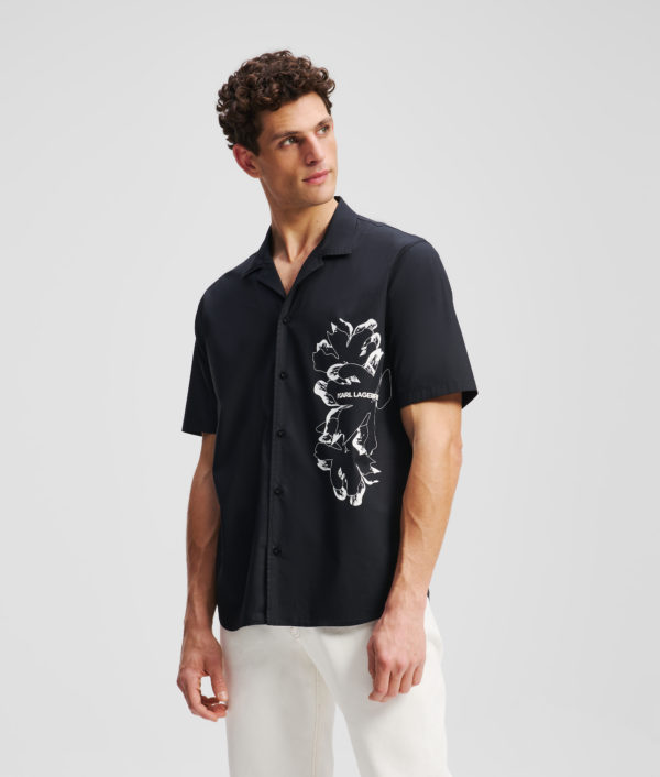 Karl Lagerfeld, Chemise À Imprimé Floral, Homme, Noir, Taille: LXXL