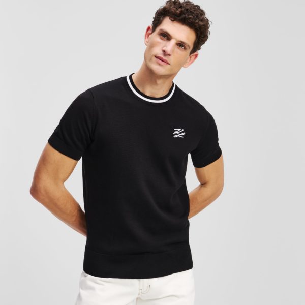 Karl Lagerfeld, Sweat-shirt À Manches Courtes K/autograph, Homme, Noir, Taille: LXXL