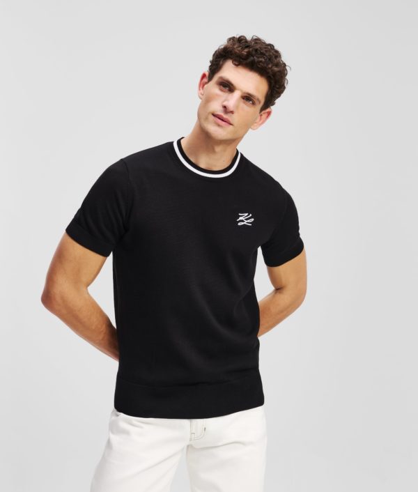 Karl Lagerfeld, Sweat-shirt À Manches Courtes K/autograph, Homme, Noir, Taille: LXXL