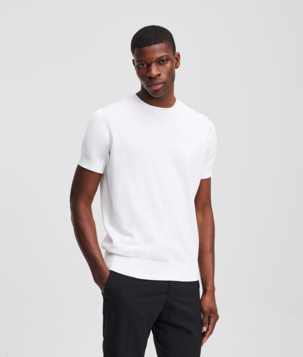Karl Lagerfeld, Sweat-shirt À Manches Courtes Karl Kameo, Homme, Blanc, Taille: LXXL