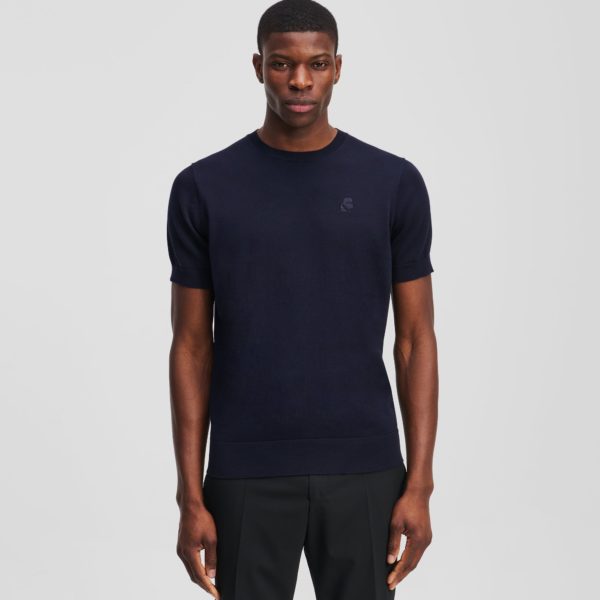 Karl Lagerfeld, Sweat-shirt À Manches Courtes Karl Kameo, Homme, Marine, Taille: LXXL