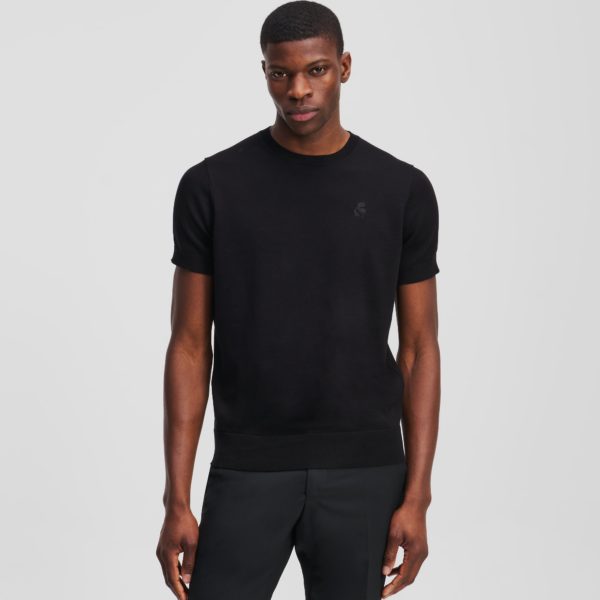 Karl Lagerfeld, Sweat-shirt À Manches Courtes Karl Kameo, Homme, Noir, Taille: LXXL