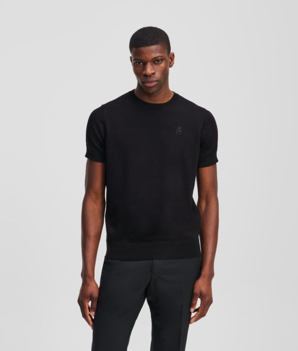 Karl Lagerfeld, Sweat-shirt À Manches Courtes Karl Kameo, Homme, Noir, Taille: LXXL