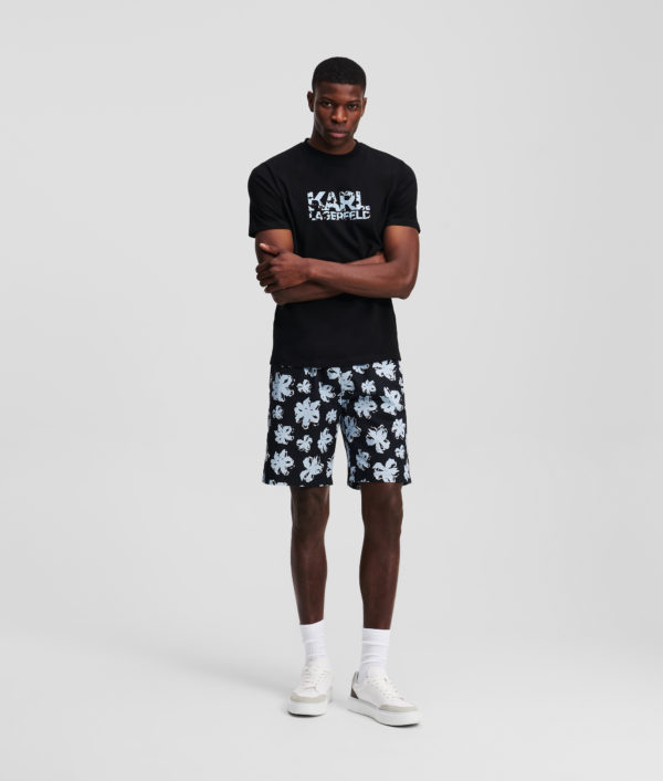 Karl Lagerfeld, Short À Imprimé Floral Intégral, Homme, Marine Noire, Taille: LXXL