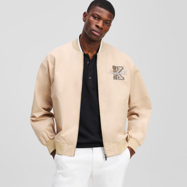 Karl Lagerfeld, Veste Bomber Avec L’initiale K, Homme, Sable, Taille: L58