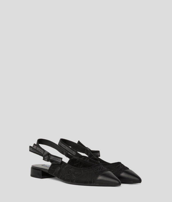 Karl Lagerfeld, Escarpins À Bride Arrière Kerrie Karl Signature Orchid, Femme, Noir, Taille: L41