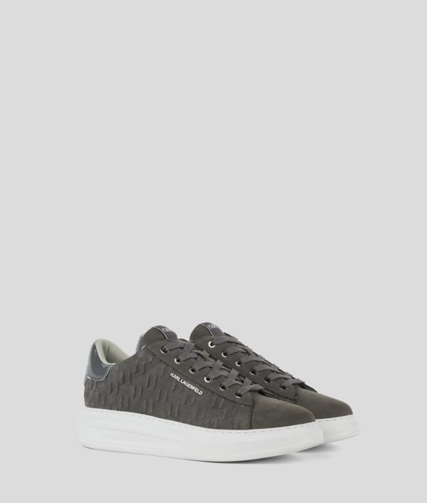 Karl Lagerfeld, Baskets Kapri Kl Monogram, Homme, Gris/Blanc, Taille: L46