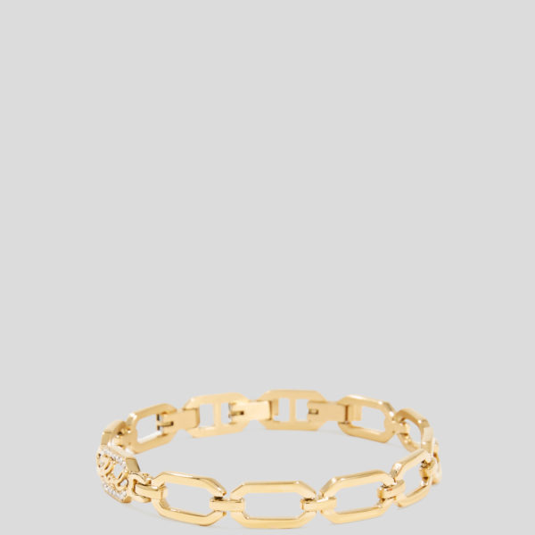 Karl Lagerfeld, Bracelet Chaîne Pavé Karl Signature, Femme, Or, Taille: L00