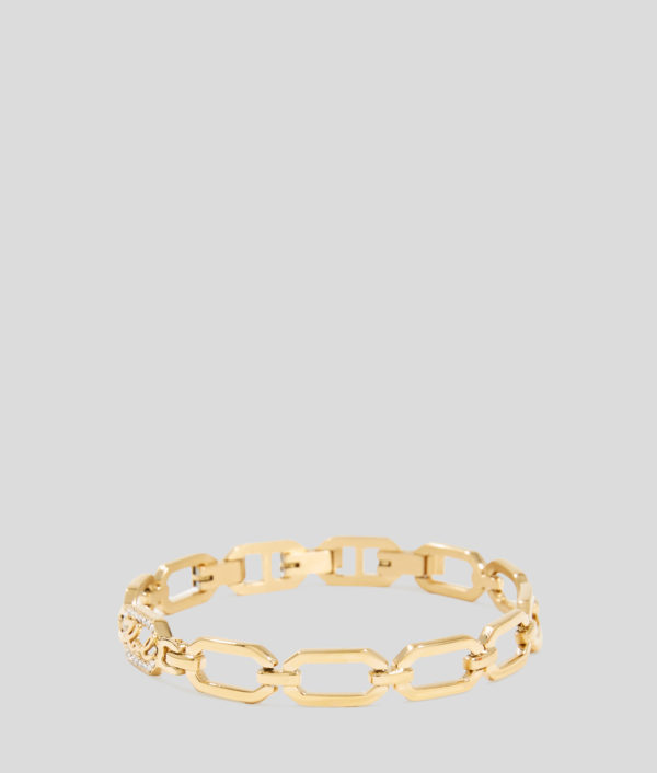 Karl Lagerfeld, Bracelet Chaîne Pavé Karl Signature, Femme, Or, Taille: L00
