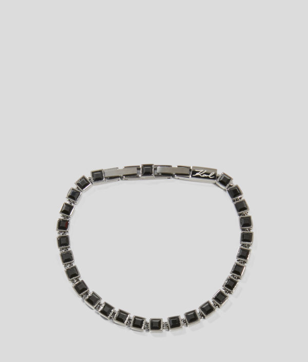 Karl Lagerfeld, Bracelet De Cristaux Noirs, Femme, Bronze, Taille: L00