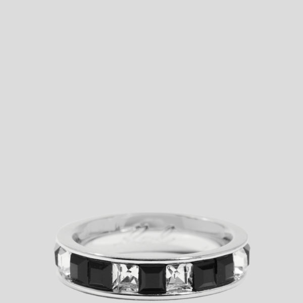 Karl Lagerfeld, Bague De Cristaux, Femme, Argent, Taille: L18