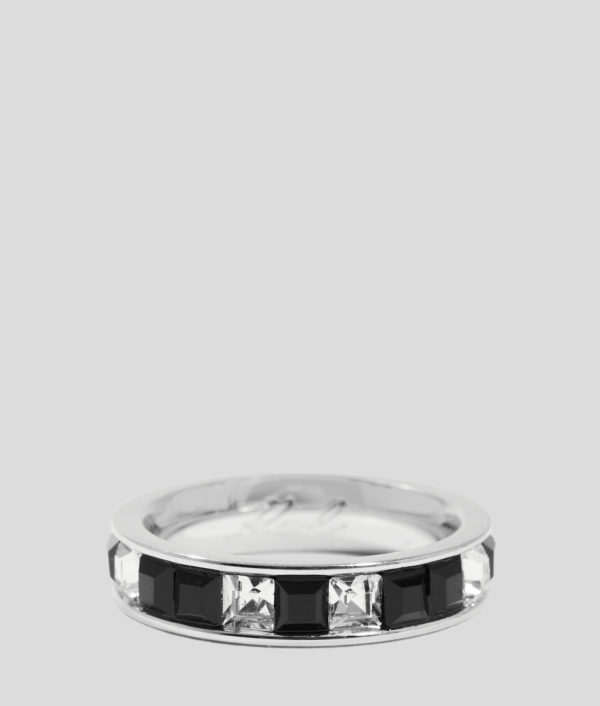 Karl Lagerfeld, Bague De Cristaux, Femme, Argent, Taille: L18