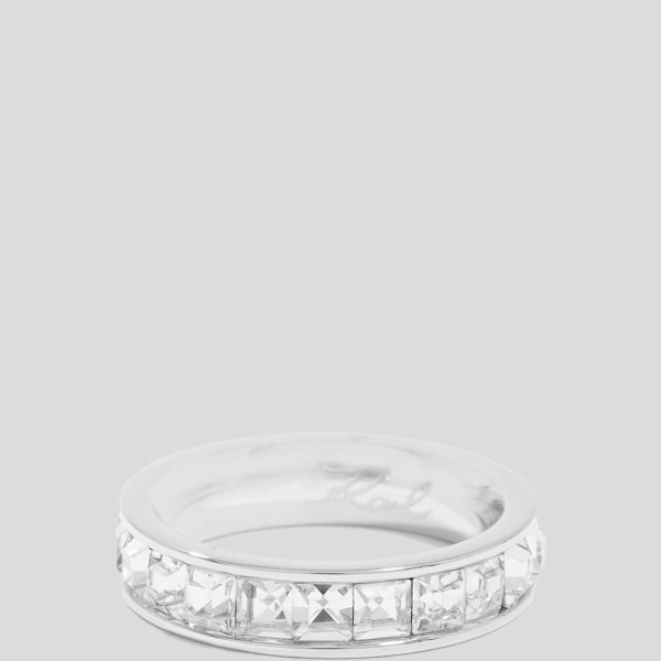 Karl Lagerfeld, Bague De Cristaux, Femme, Argent, Taille: L18