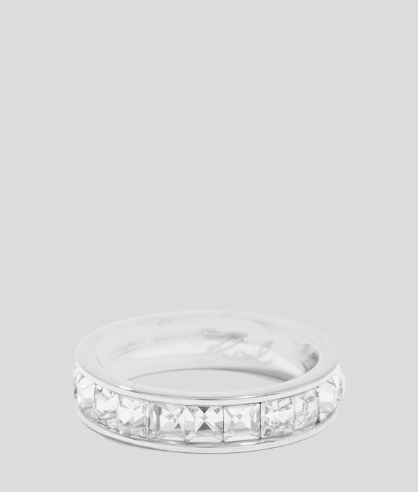 Karl Lagerfeld, Bague De Cristaux, Femme, Argent, Taille: L18