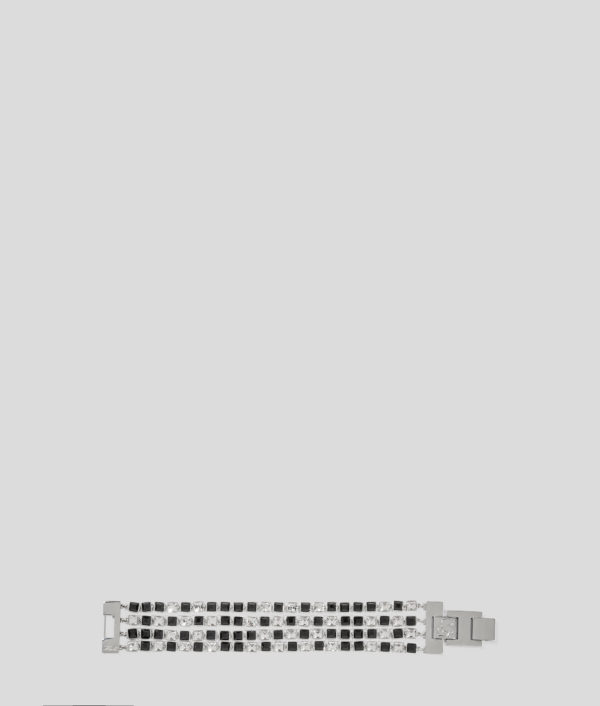 Karl Lagerfeld, Bracelet De Cristaux Superposés, Femme, Argent, Taille: L00
