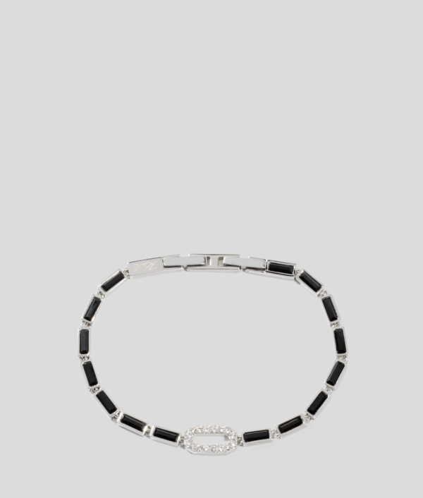 Karl Lagerfeld, Bracelet À Breloque En Forme De Cœur Pavé, Femme, Argent, Taille: L00
