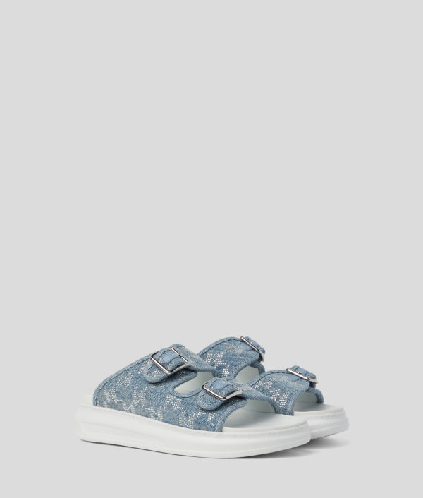 Karl Lagerfeld, Mules Denim Strass Kapri, Femme, Bleu Sodalite, Taille: L41