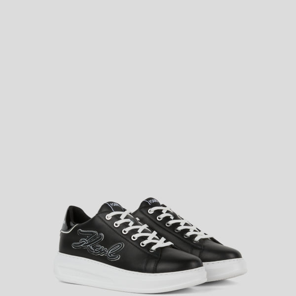 Karl Lagerfeld, Baskets Basses Kapri Signia, Femme, Blanc/Noir, Taille: L41