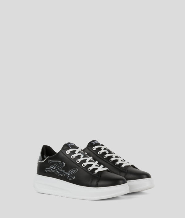 Karl Lagerfeld, Baskets Basses Kapri Signia, Femme, Blanc/Noir, Taille: L41