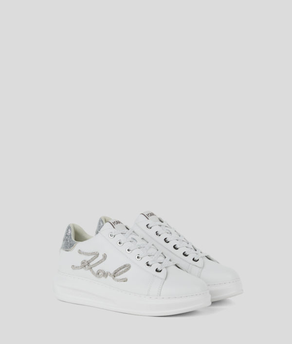 Karl Lagerfeld, Baskets À Strass Kapri Signia, Femme, Blanc/Argent, Taille: L41