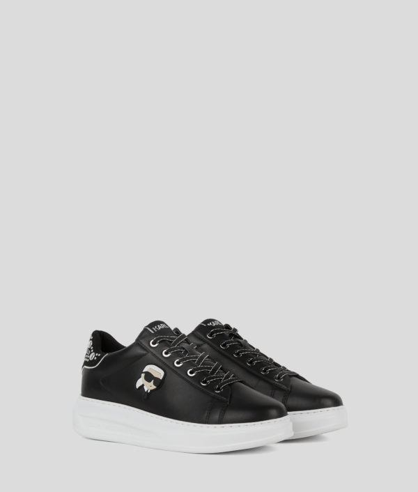 Karl Lagerfeld, Baskets À Clous Effet Miroir Ikon Nft Kapri, Femme, Noir/Argent, Taille: L41