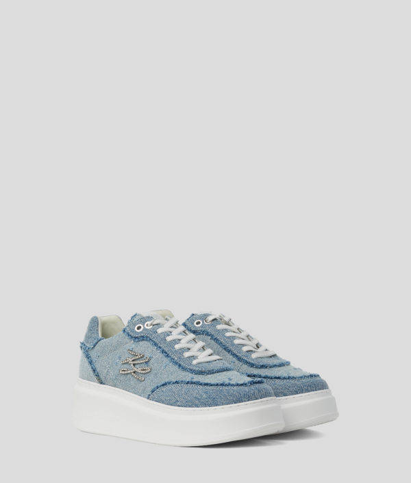 Karl Lagerfeld, Baskets Denim Anakapri Autograph, Femme, Bleu Sodalite, Taille: L41