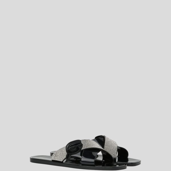Karl Lagerfeld, Mules Strass Ikon Nft Jelly, Femme, Noir/Argent, Taille: L41