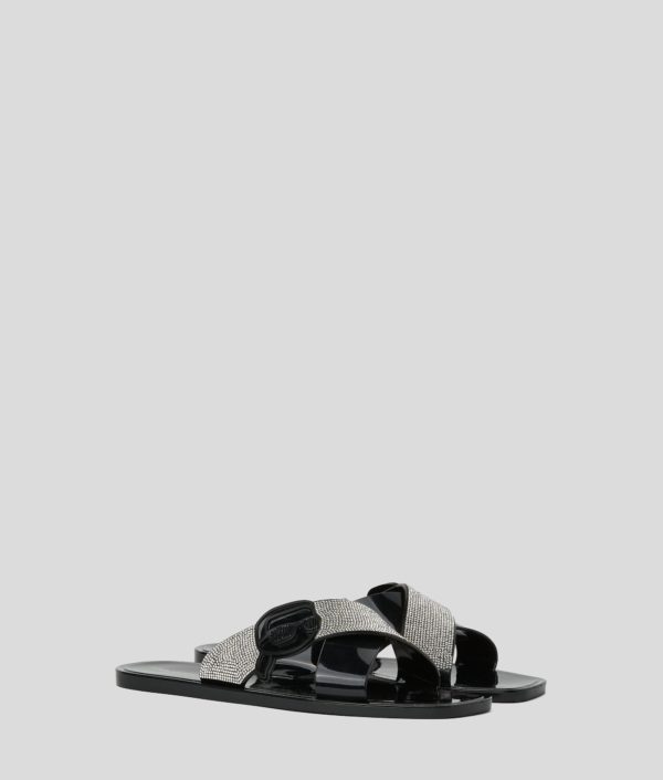 Karl Lagerfeld, Mules Strass Ikon Nft Jelly, Femme, Noir/Argent, Taille: L41