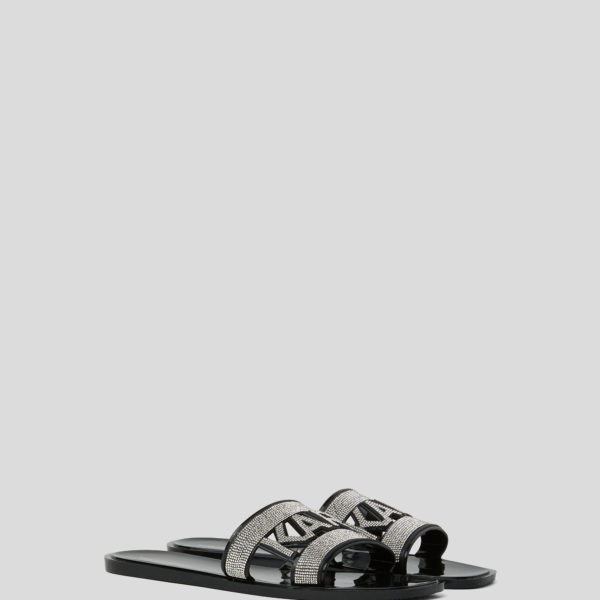 Karl Lagerfeld, Mules Strass Jelly, Femme, Noir/Argent, Taille: L41