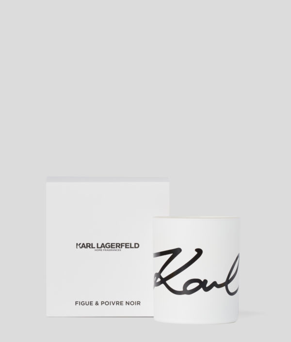 Karl Lagerfeld, Bougie Parfumée Figue Et Poivre Noir, Femme, Blanc/Noir, Taille: L00