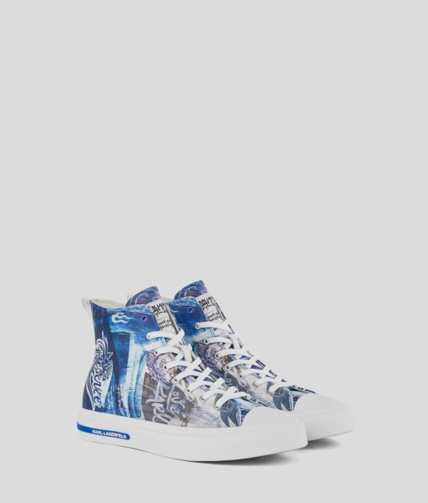 Karl Lagerfeld, Semelles Montantes Klj X Atelier Reservé Vulc, Femme, Blanc/Bleu, Taille: L41