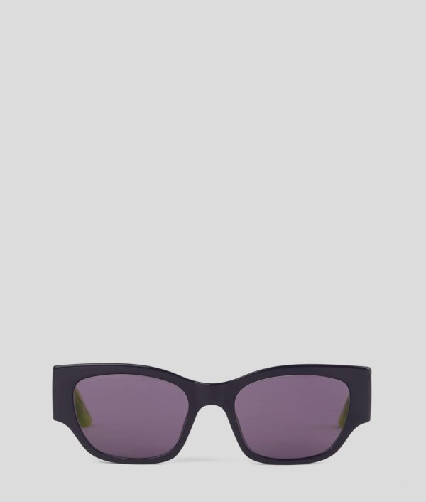 Karl Lagerfeld, Lunettes De Soleil Rectangulaires, Homme, PRUNE, Taille: L00