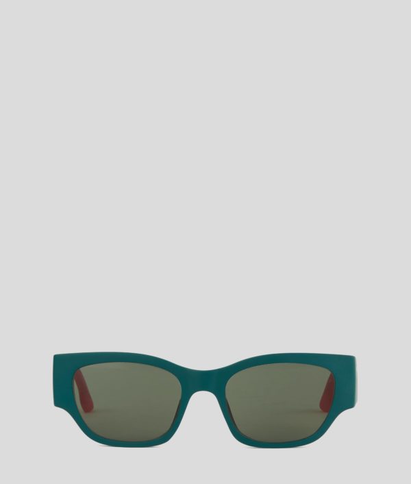 Karl Lagerfeld, Lunettes De Soleil Rectangulaires, Homme, Vert, Taille: L00