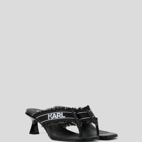 Karl Lagerfeld, Sandales À Talons En Denim Panache Ii, Femme, Deninoir, Taille: L41