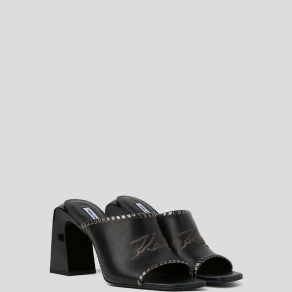 Karl Lagerfeld, Sandales À Talons Karl Signature Astra Nova, Femme, Noir, Taille: L41