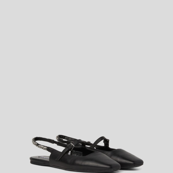Karl Lagerfeld, Escarpins À Bride Arrière Avec Chaîne Konnie Signia, Femme, Noir, Taille: L41