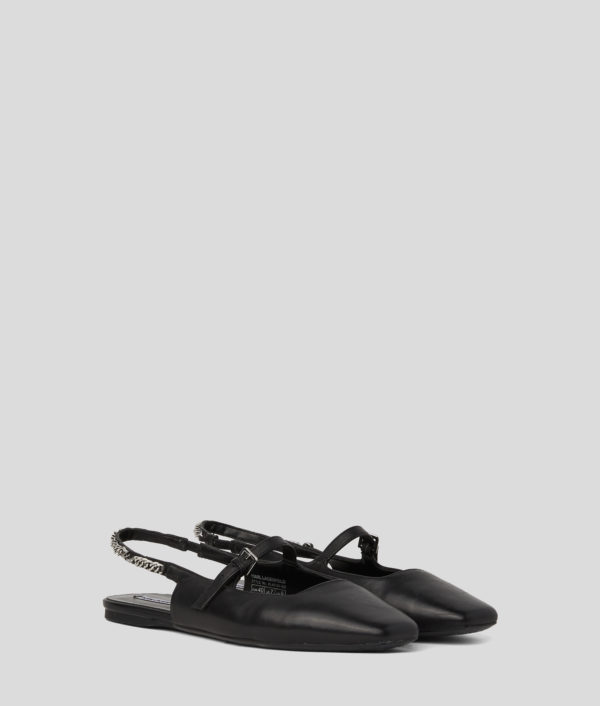 Karl Lagerfeld, Escarpins À Bride Arrière Avec Chaîne Konnie Signia, Femme, Noir, Taille: L41