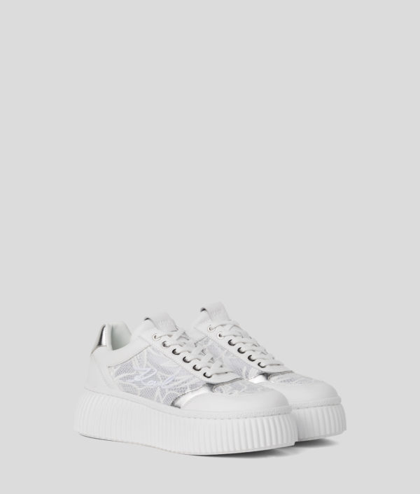 Karl Lagerfeld, Baskets Karl Signature Kreeper Orchid, Femme, Blanc, Taille: L41