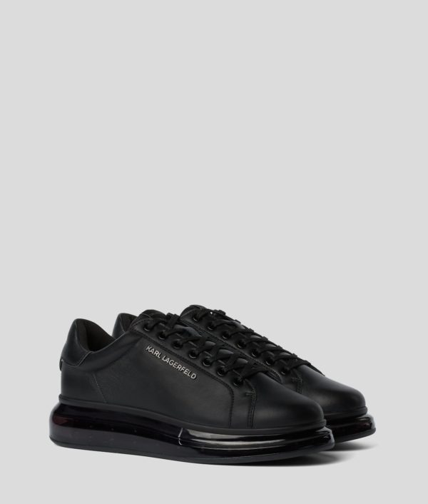 Karl Lagerfeld, Basket En Cuir Basse À Lacets Kapri Kushion, Homme, Noir, Taille: L46