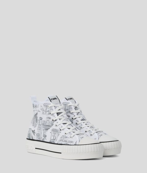 Karl Lagerfeld, Baskets Kl X Jorge Parra High-top, Femme, Blanc, Taille: L41
