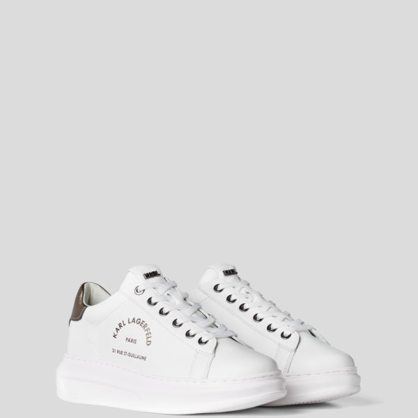 Karl Lagerfeld, Baskets À Logo Kapri Rue St-guillaume, Femme, Blanc/Argent, Taille: L41