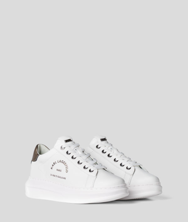Karl Lagerfeld, Baskets À Logo Kapri Rue St-guillaume, Femme, Blanc/Argent, Taille: L41