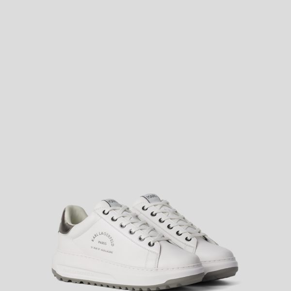 Karl Lagerfeld, Baskets Crantées Rue St-guillaume Kapri, Femme, Blanc/Argent, Taille: L41