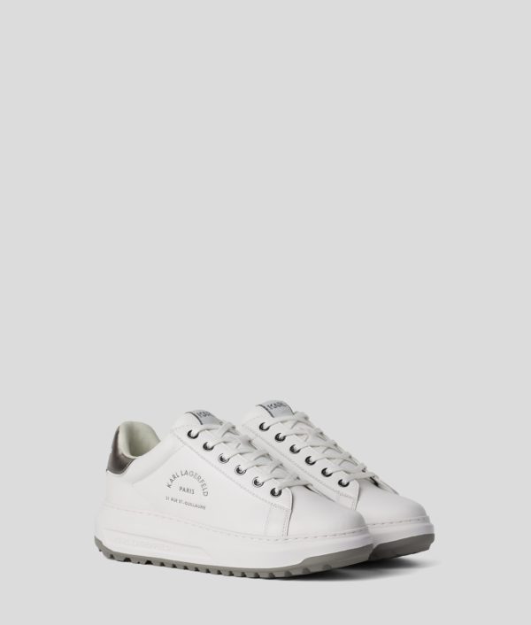 Karl Lagerfeld, Baskets Crantées Rue St-guillaume Kapri, Femme, Blanc/Argent, Taille: L41