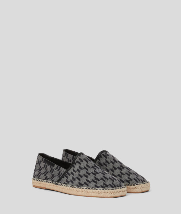 Karl Lagerfeld, Espadrilles Kamino Kl Monogram, Homme, Noir/Gris, Taille: L46