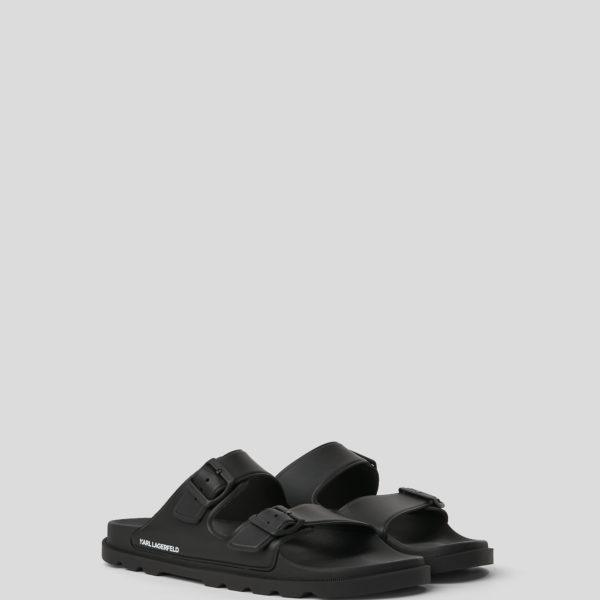 Karl Lagerfeld, Claquettes Kondo Tred, Homme, Noir, Taille: L46