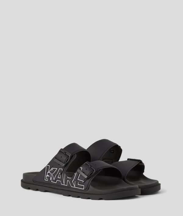 Karl Lagerfeld, Sandales À Doubles Brides Kondo Tred, Homme, Noir, Taille: L46